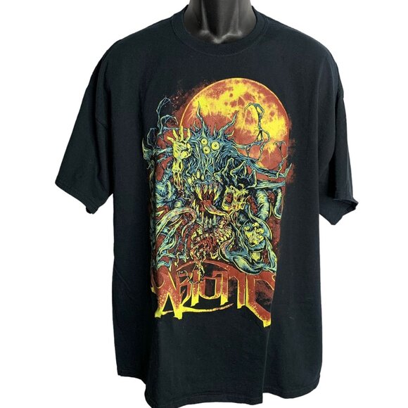 Abiotic Deathcore Metal Band T Shirt 2XL Black Graphic Short Sleeve Crewneck - Picture 1 of 7